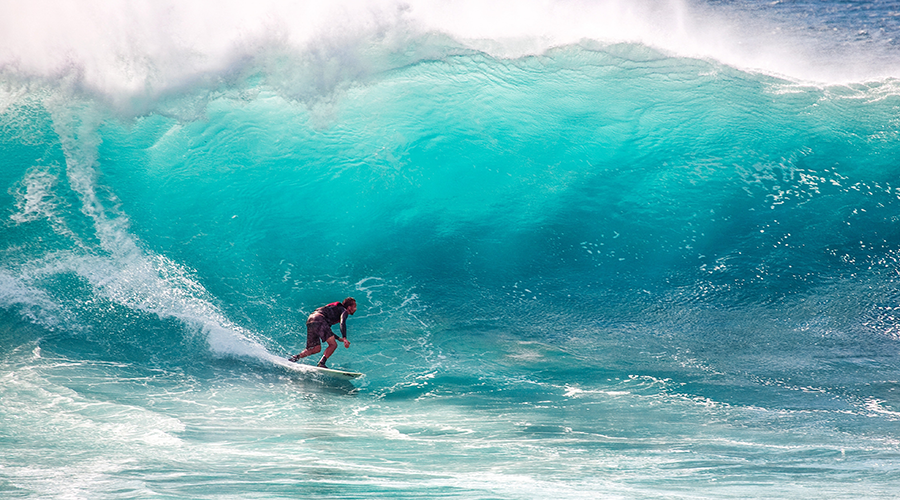 Surfer Welle